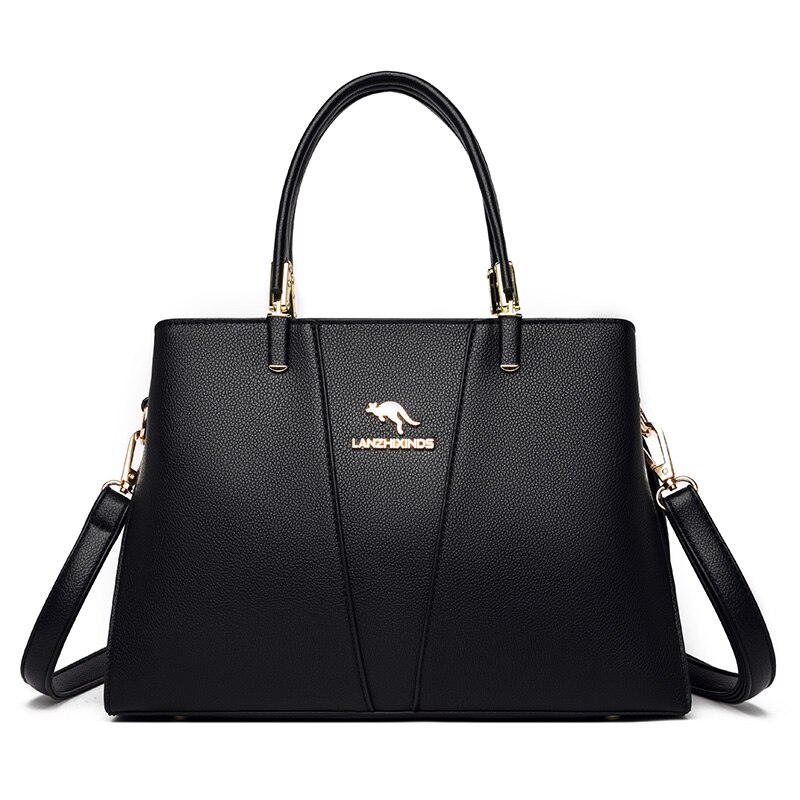 Casual Pu Leather Shoulder Bags for Women Small Square Bags Versatile Simple Crossbody Bag: Black