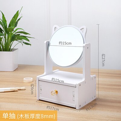 Desktop Makeup Mirror Vanity Mirror Storage Makeup Integrated Reversible Makeup Mirror Makeup Vanity Bedroom Mirrors: 8mm-1