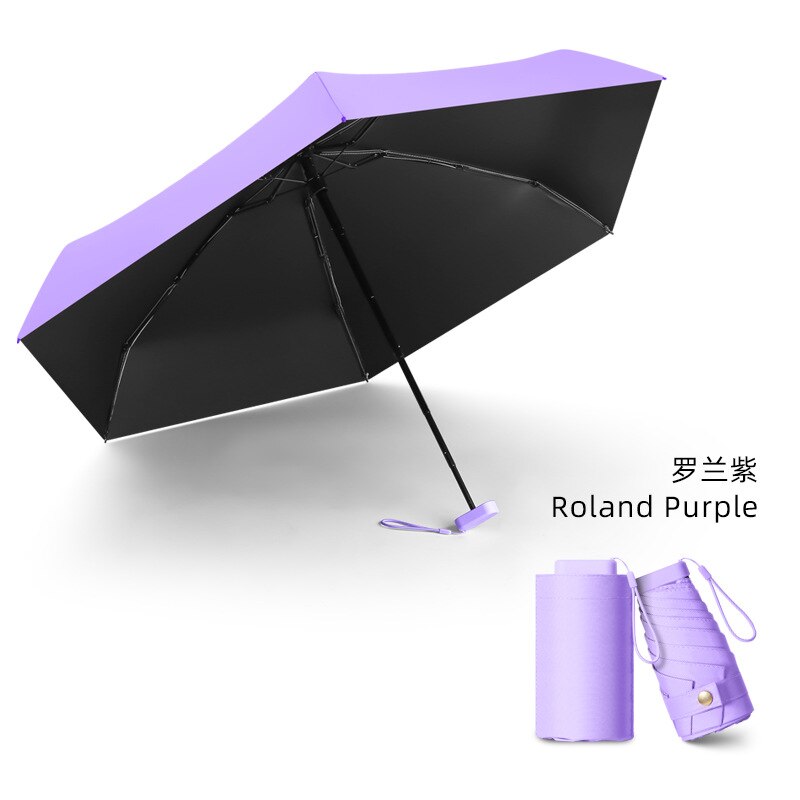 Mini parapluie de voyage Portable avec Protection UV, parasol de poche, à Six plis, coupe-vent, ultraléger: B