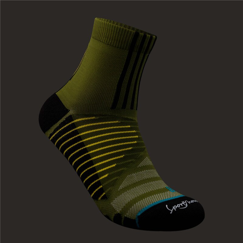 Baumwolle Feuchtigkeit Absorption Socken Pro Männer Schweiß Drainage Deodorization Sport Fitness Laufen Zubehör: Armee Grün