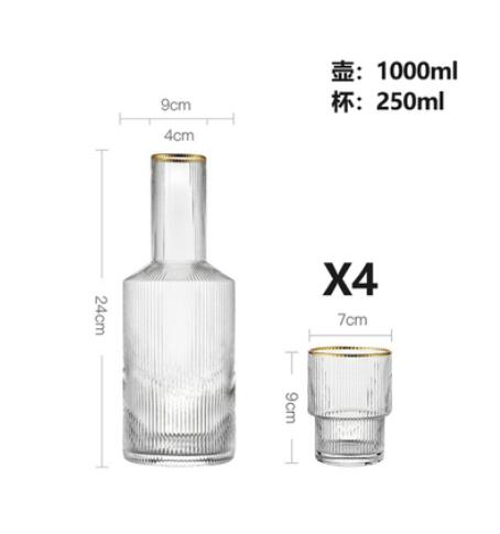 Phnom penh vertikal randigt glas juice kopp hem kök dricka vattenkokare kall drickskopp