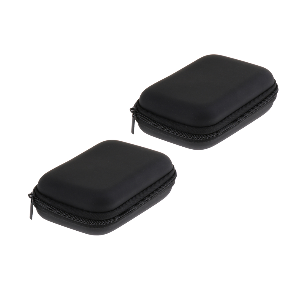 2 Stuks Canvas Ronde/Vierkante Box Case Organisator Voor Mic Toebehoren Opslag-Zwart: Default Title