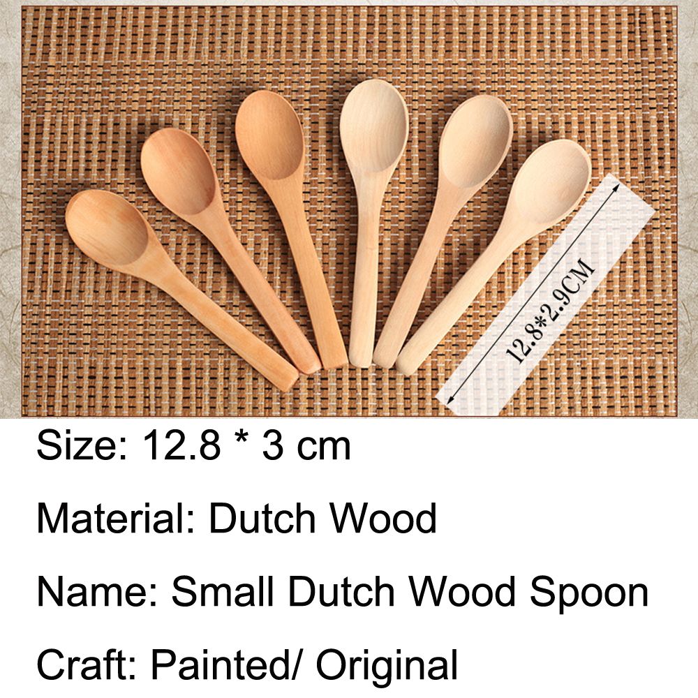 Utensilios de cocina para sopa, cuchara de té, cubertería de madera artesanal, cuchara para mermelada, cucharas de madera para cena, 1/3 unids/lote