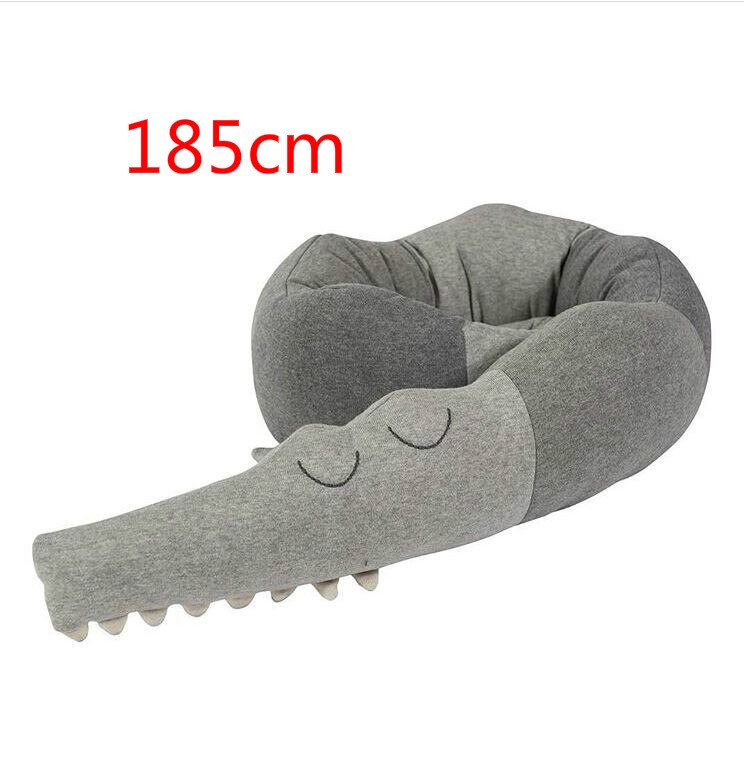 Baby Crib Bumper Krokodil Kussen Zuigeling Wieg Baby Bed Bumper Kids Bed Hek Pasgeboren Baby Beddengoed 185Cm: Gray