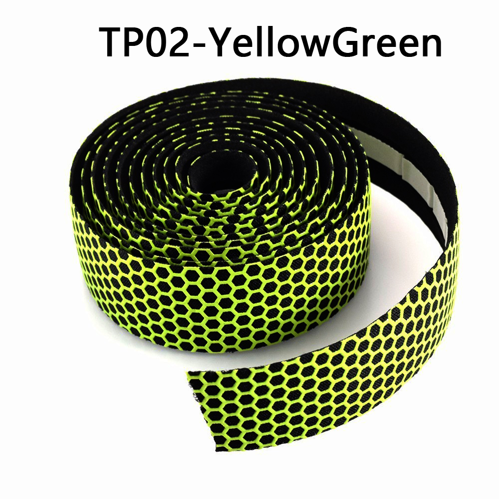 Bicycle Handlebar Tape Road Bike PU Leather Perforated Belt Breathable Soft MTB Fixed Gear Belt Cycling Accessory MICCGIN: TP02-YellowGreen