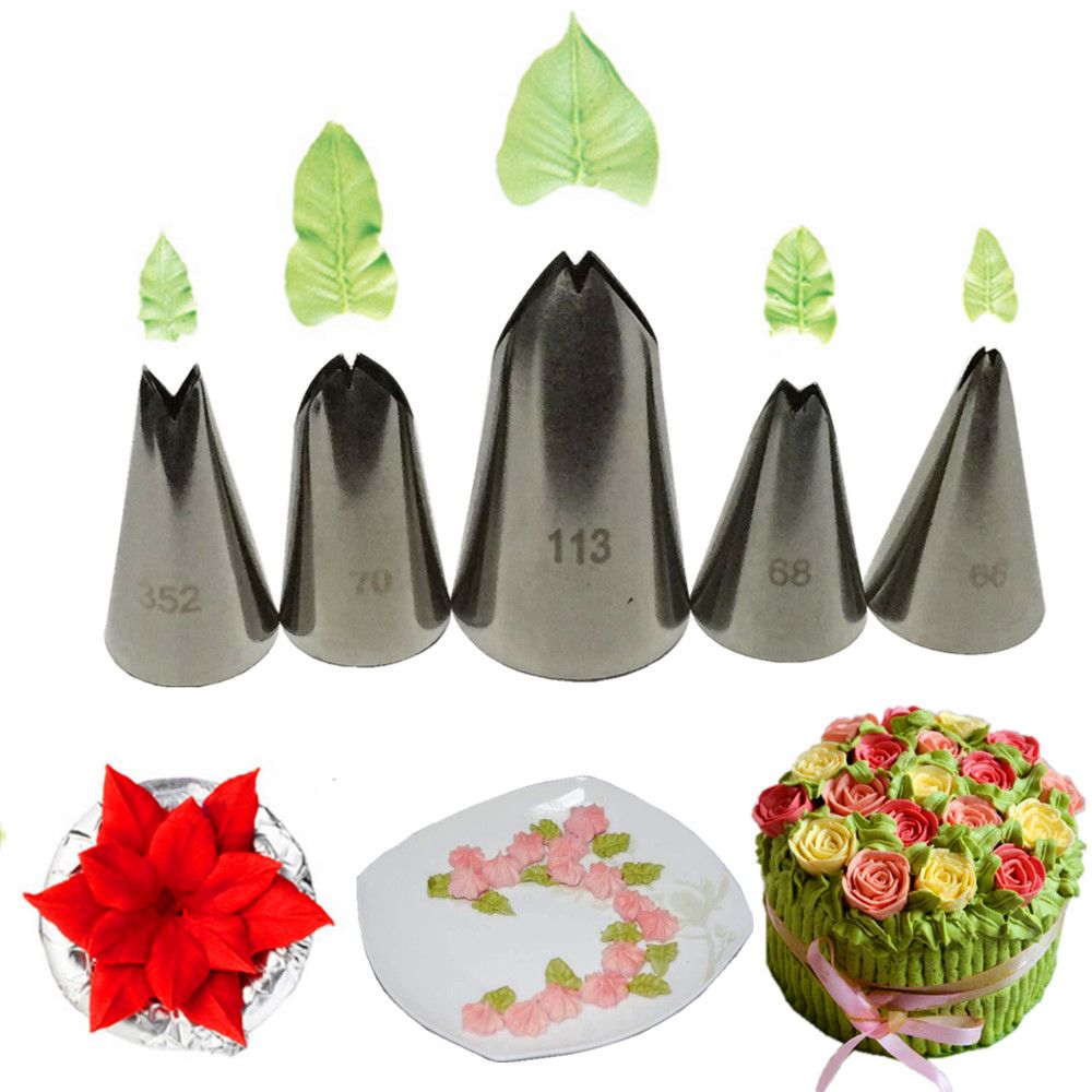 Mode 1 PCS Bladeren Mondstuk Rvs Icing Piping Nozzle Pastry Tips Cake Decor Tool Bakken Accessoires