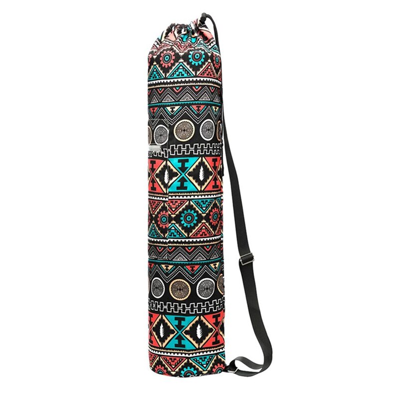 home indoor Yoga Mat Storage Bag Printed Zipper Drawstring Bags Carrier Organization Tool With Straps: A1