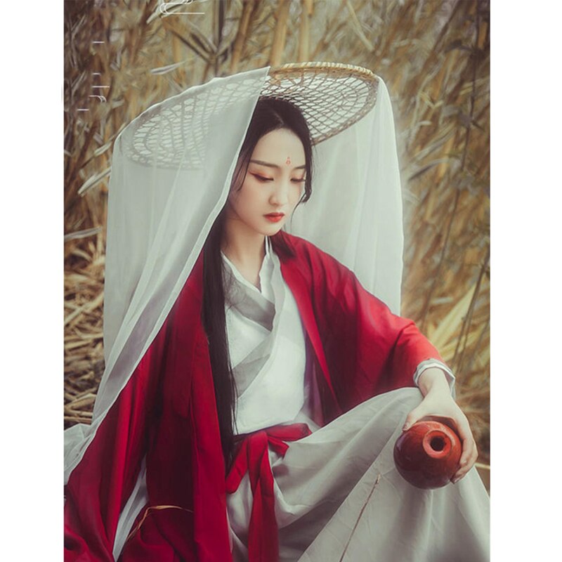 Traje rojo de hanfu para mujer, ropa antigua china, vestido de hanfu, vestido de la dinastía tang, trajes de danza folclórica china, ropa rave  sl2807