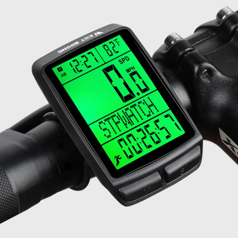 LED Digital Bicycle Computer Large Screen Wireless Waterproof Bike Speedometer Stopwatch With Backlight Bike Bicycle Speedometer