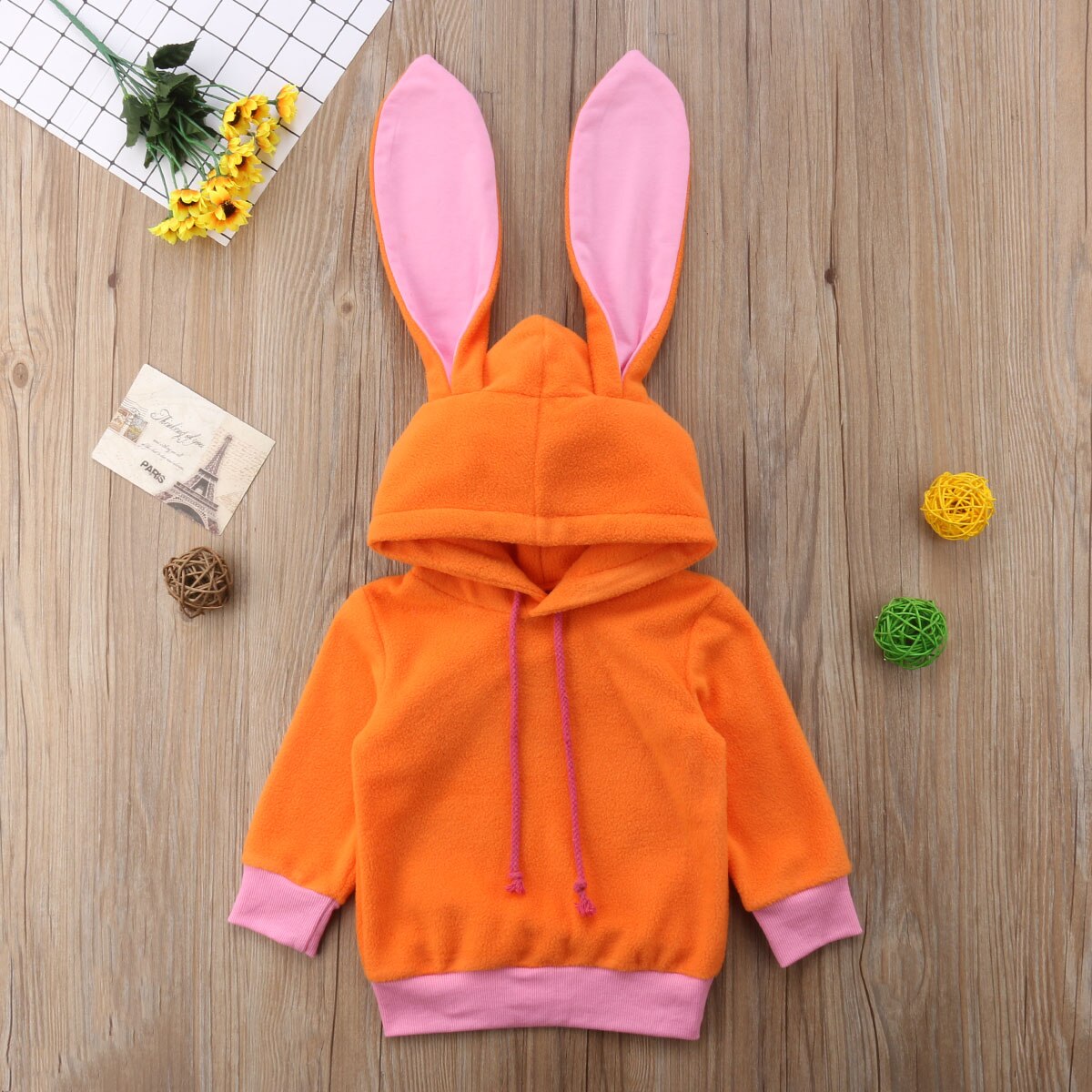 Citgeett Winter Herbst Baby Mädchen Jungen zur Seite fahren Hoodie Orange Nette Mantel oben Kaninchen Niedlichen Kleinkind Kleidung 0-24M