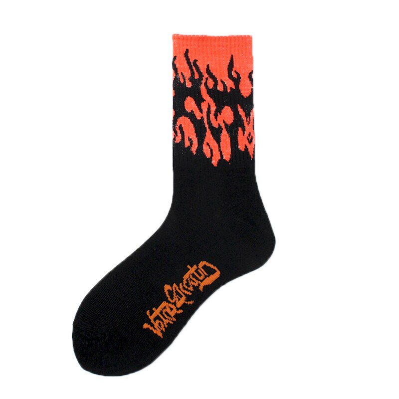 Chaussettes unisexes avec motif de flamme pour femmes, Style Hip Hop Harajuku coréen, chaussettes joyeuses pour hommes, chaussettes de Skateboard antidérapantes amusantes: 14