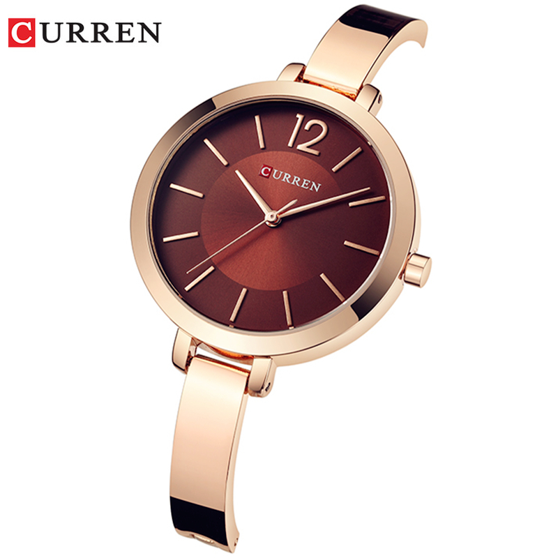 Curren Luxe Gouden Horloge Roestvrij Staal Ultra Dunne Quartz Horloge Vrouw Romantische Waterdichte Vrouwen Horloge Montre Femme