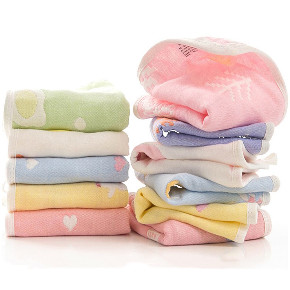 Pasgeboren kind baby jongen meisje katoenen handdoek vierkant 6 lagen gaas cartoon haak slabbetjes goed ademend schattig zoet boerendoekje