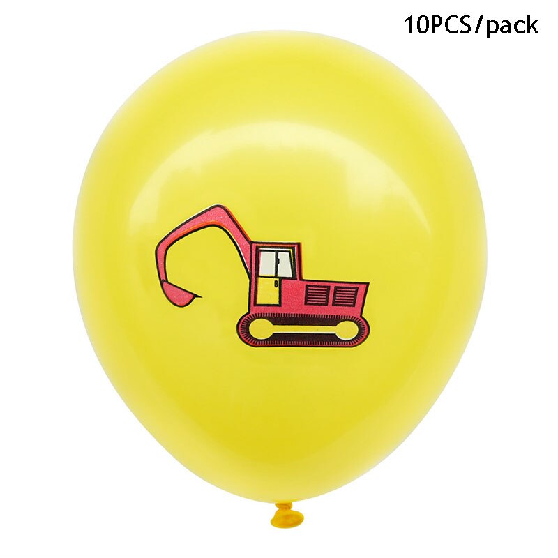 Happy Birthday Banner Birthday Party Decoration Birthday Decoration For Home Cartoons Engineering Vehicle Balloon Banner: ballon 2