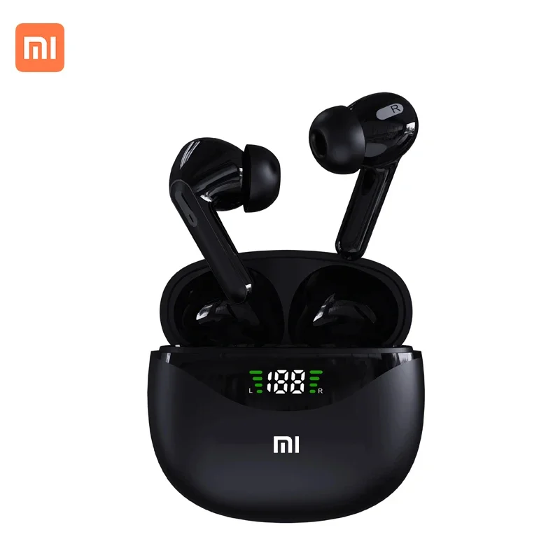 Xiaomi Bluetooth-hoofdtelefoon Draadloze koptelefoon Sport Waterdichte 9D-stereoheadsets met microfoon LED-display Oordopjes met lage latentie: Black