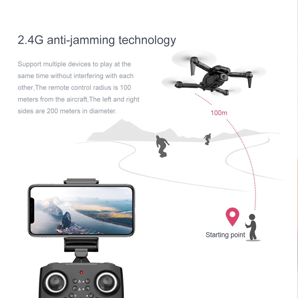 Mini Rc Drone XT6 4K 1080P HD Dual Camera WiFi FPV Air Pressure Altitude Hold Foldable Quadcopter Gps Dron for boy toys