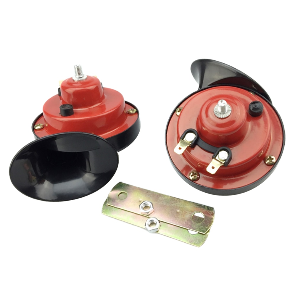 12V Dual-tone Air Horn Sound Siren Snail Horn For Truck Car Bus Boat Red