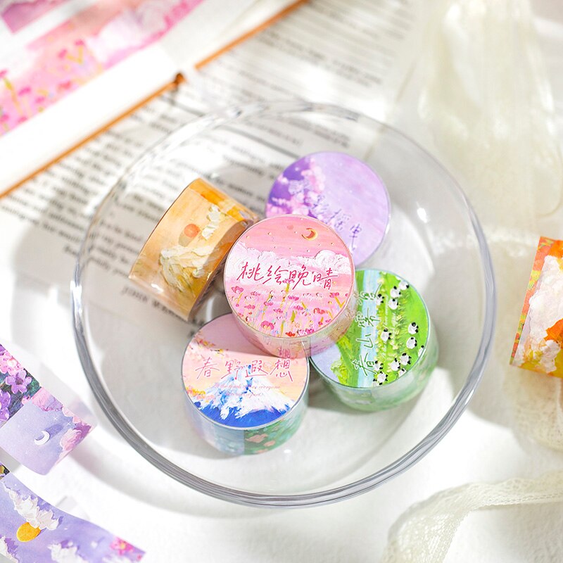 12Pcs Qinghuan In De Wereld Serie Decoratieve Verse Papier Masking Washi Tape