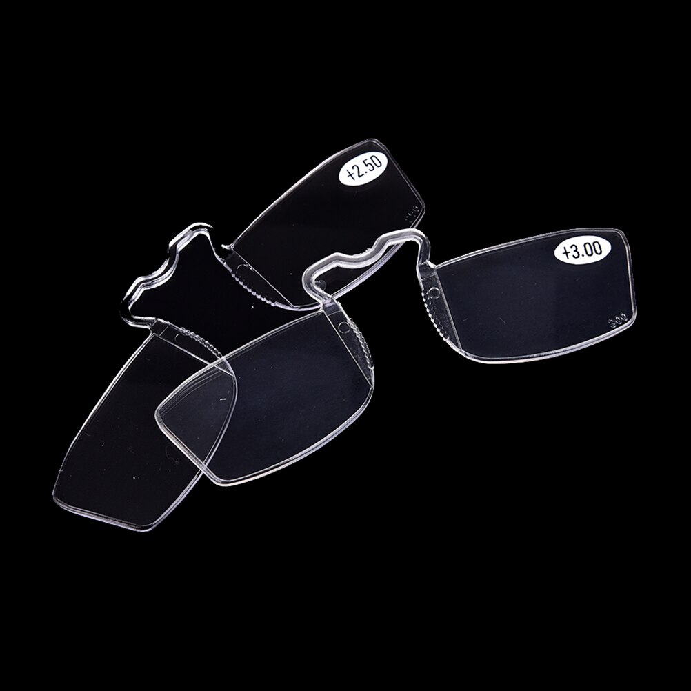 1Pc +1 +1.5 +2 +2.5 +3 No Frame Clip On nose Reading Glasses Older Mirror Nose Clip Mini Small Eyeglasses