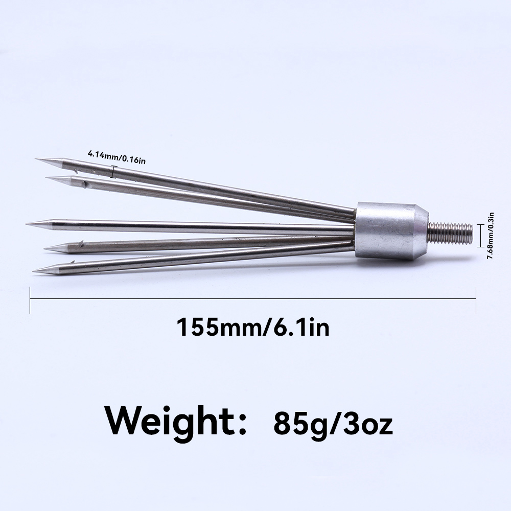 Arpon en acier inoxydable, crémier, équipement de pêche, tête de lance de plongée tranchante, outil de pêche avec barbe, 1 pièce: Doré