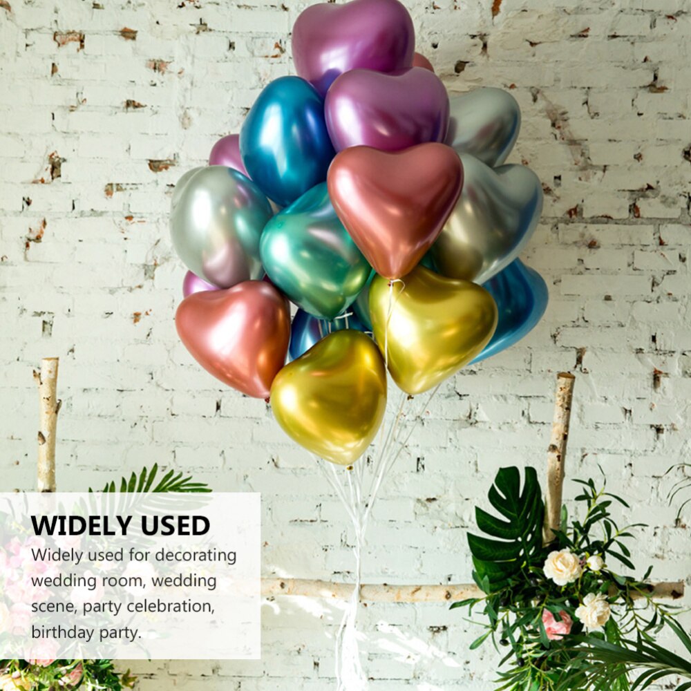 1 set van 50 stuks hartvormige latex ballonnen voor een bruiloft of verjaardag (willekeurige kleur)