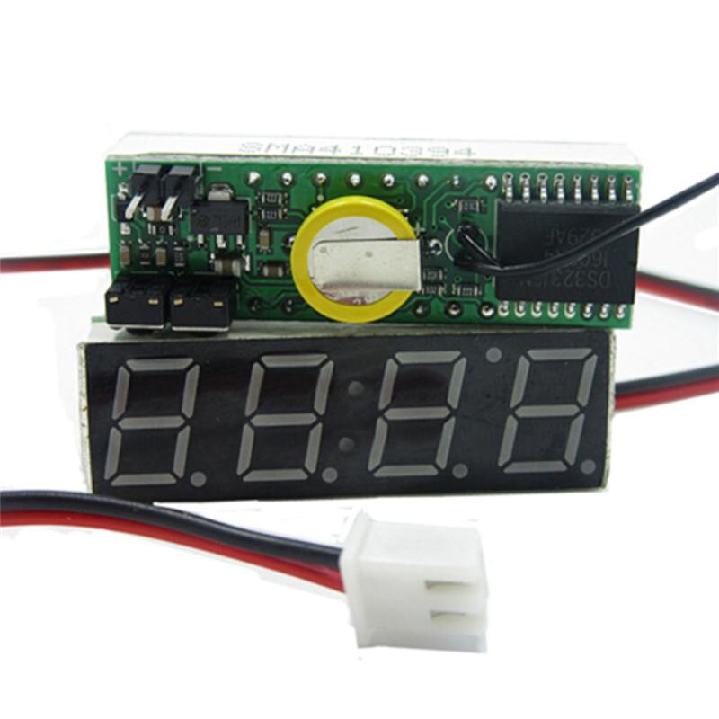 Rood/blauw/groen led-display mini digitale 3.8v-30v voltmeter tester spanningspaneelmeter voor elektromobiel motorfiets auto #292364