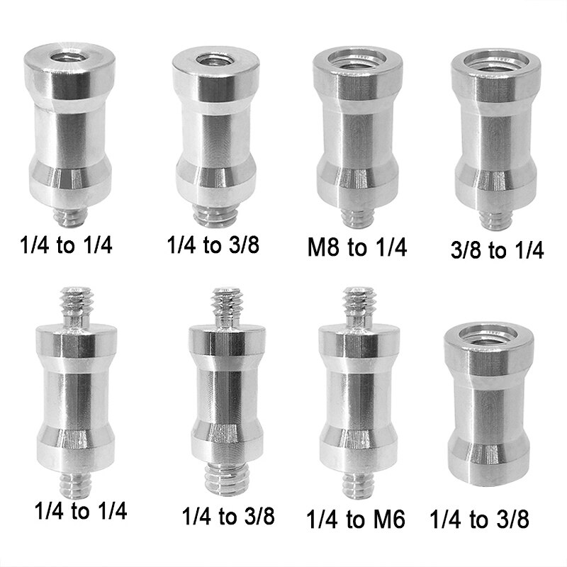 Konverteringsskrue 1/4 to 3/8 m8 m6 skruer blitzstativ kuglehoved monopod adapter skrue fotograferingstilbehør til spejlreflekskamera stativ