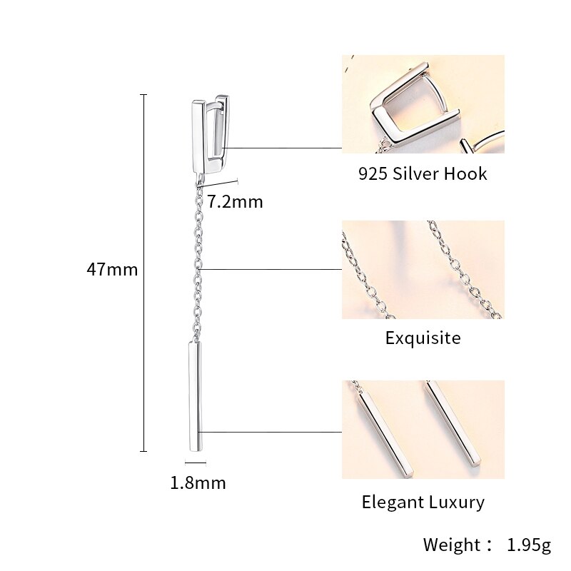 2019 nuovo 925 sterlina d'argento Donna Nappa Orecchini di Pendente di Modo Pilastro Dichiarazione Orecchini Di Lusso Monili per Le Ragazze Regali