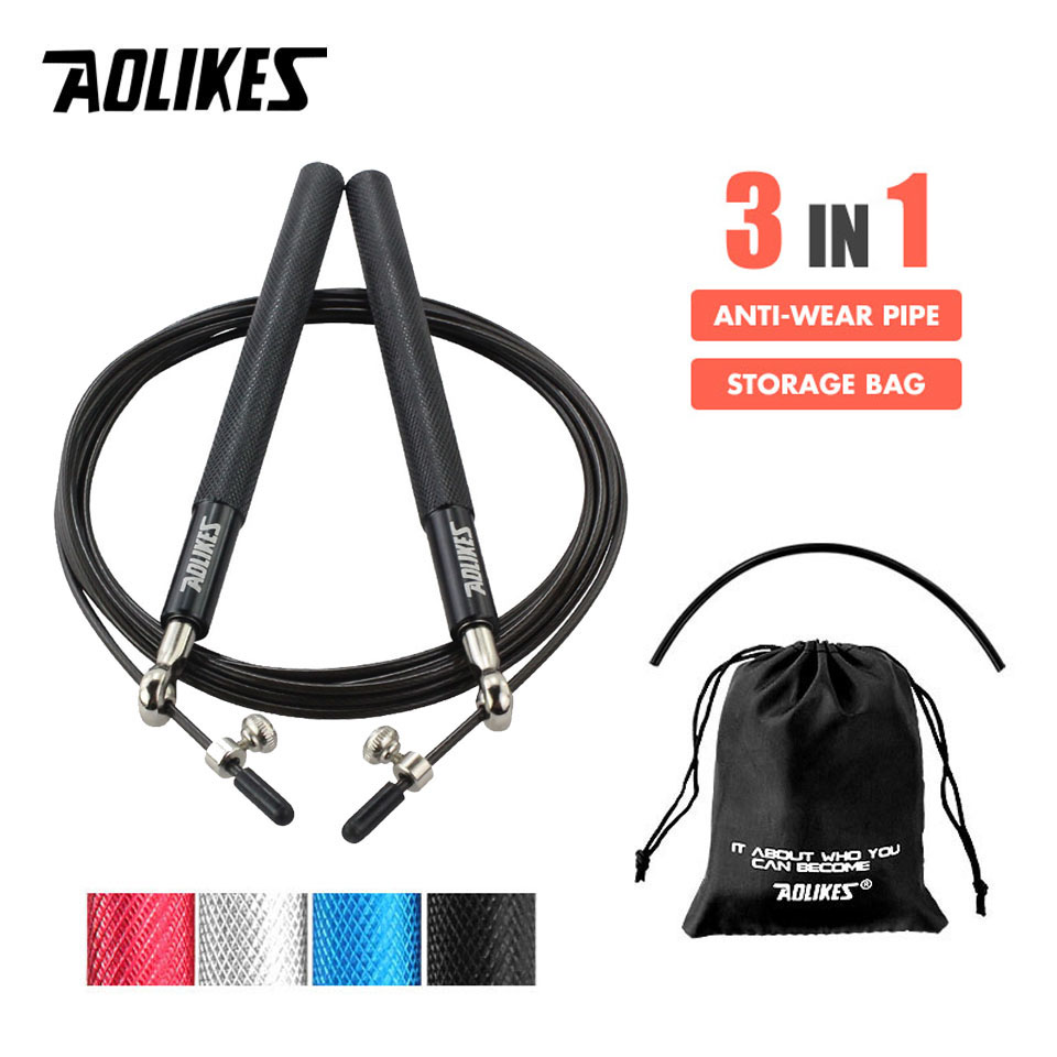 AOLIKES Crossfit Jump Rope Speed Bearing Skipping Fitness Workout Training Equipement MMA Boxing Home Exercise