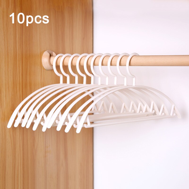 10 Stks/set Plastic Volwassen Hanger Antislip Kleding Broek Trui Jas Droogrek Balkon Outdoor Droogrek Closet Organizer: White