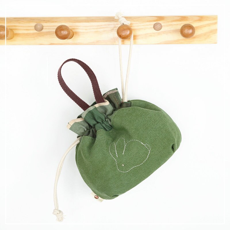 Female handbag female casual drawstring bag canvas bag girl mobile phone storage bag