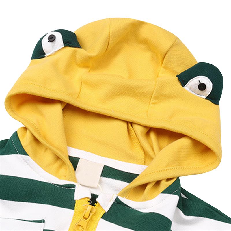 Famuka Infant Coat for Baby Boys Girls Spring/Autumn Stripe Cartoon Hoodie Outerwear Jacket Toddler Cotton Coat Kids Clothing