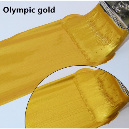 100g / 1kg stämplad ljus guldfärg, metalllack, träfärg, smaklös vattenbaserad färg, kan appliceras på vilken yta som helst: Olympiskt guld / 1kg
