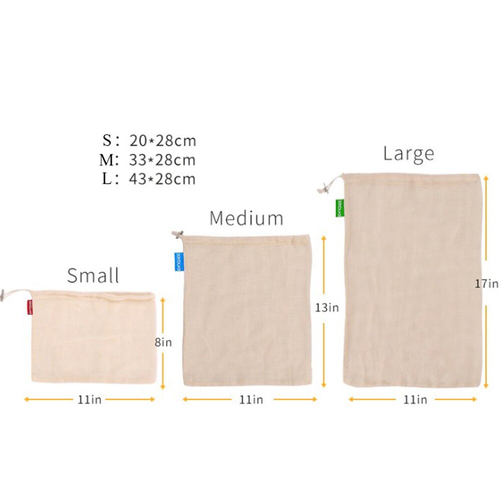 wiederverwendbare Einkaufstasche Organische Baumwolle Mesh Obst Gemüse Kordelzug Tasche Frauen Casual Einkaufstasche Tasche Eco Freundliche Taschen