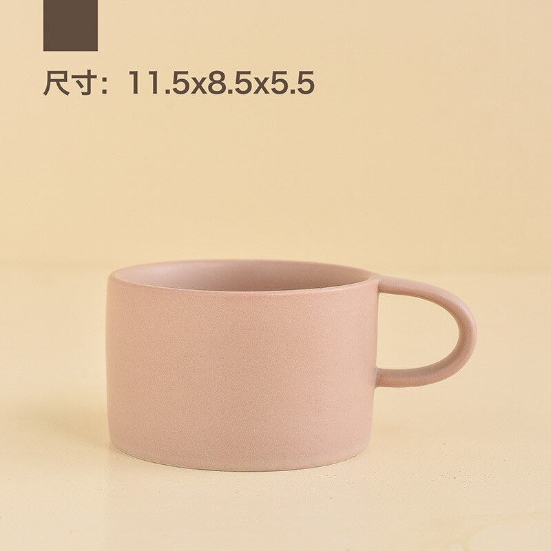 Taza de café de cerámica para leche, taza para café con leche, vaso bonito de cerámica de Color puro estilo europeo para parejas,: Marrón