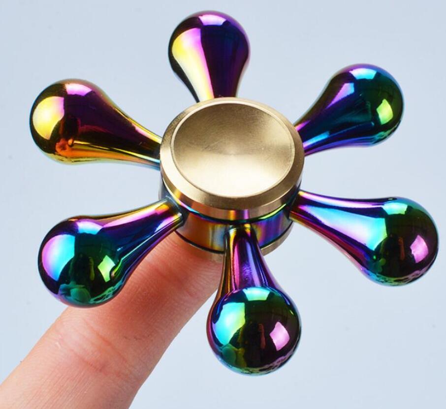 Removable Six Arms Water Copper Fidget Spinner for Adhd Mini Fidget Spinner Toys for Anxiety Relieves Stress Kids Toy
