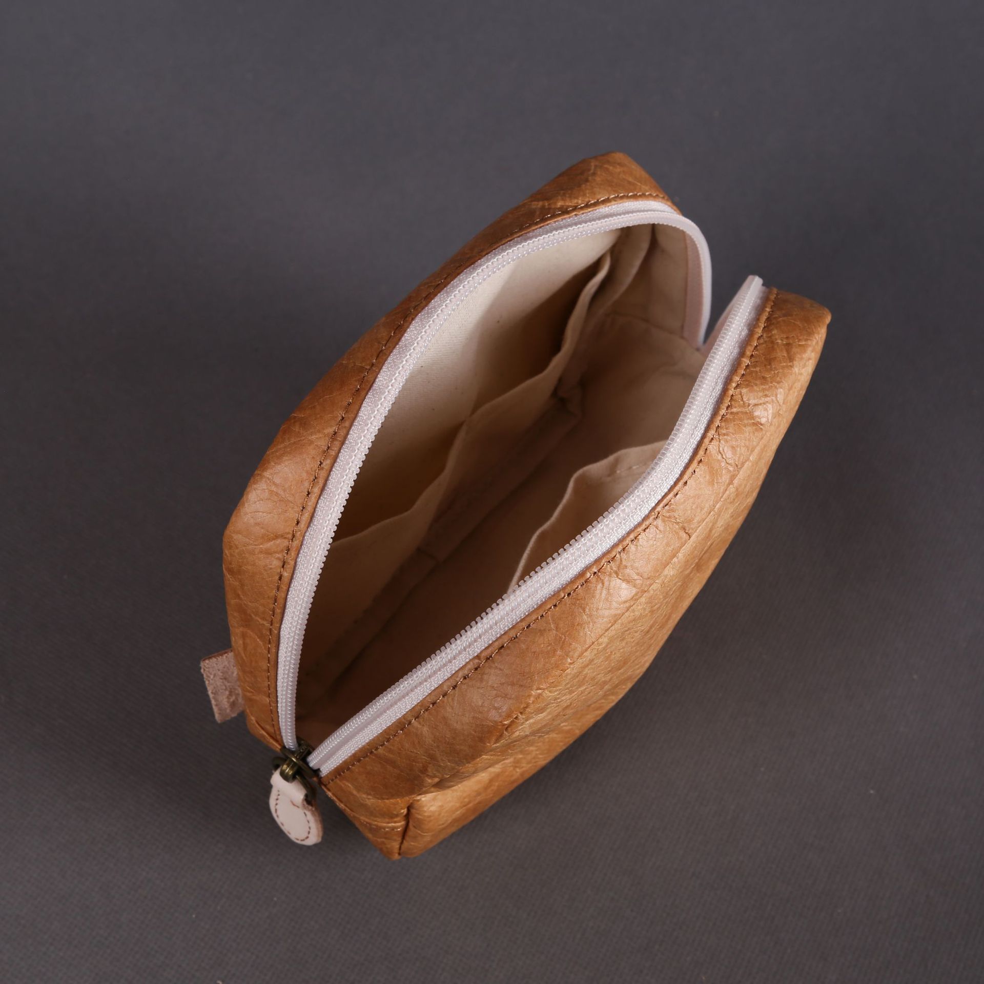 Tragbare wasserdichte Tyvek DuPont-Papier-Geldbörse, Damen-Make-up-Tasche, Lederstruktur, kompakter Organizer für die Aufbewahrung zu Hause