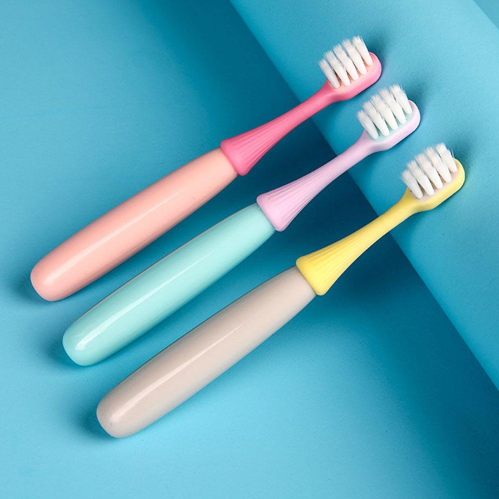3 uds. Cepillos de dientes suaves con forma de seta bonita para niños, limpieza Dental, suministros de cuidado bucal