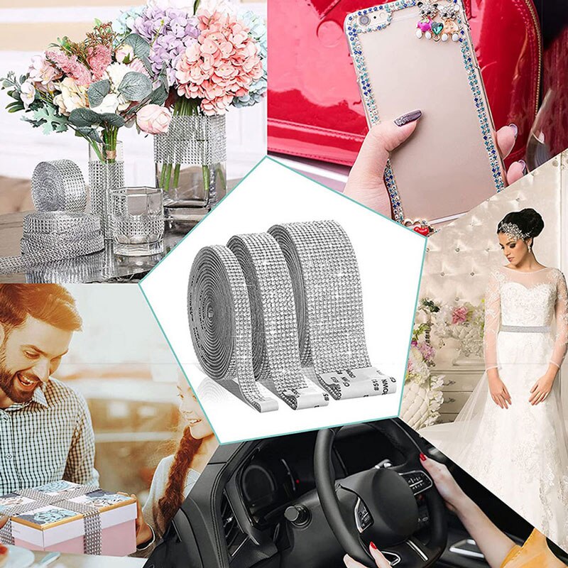 Zelfklevende Kristal Strass Sticker Diamant Lint DIY Sticker Steentjes Arts Crafts Auto Telefoon Decoratie