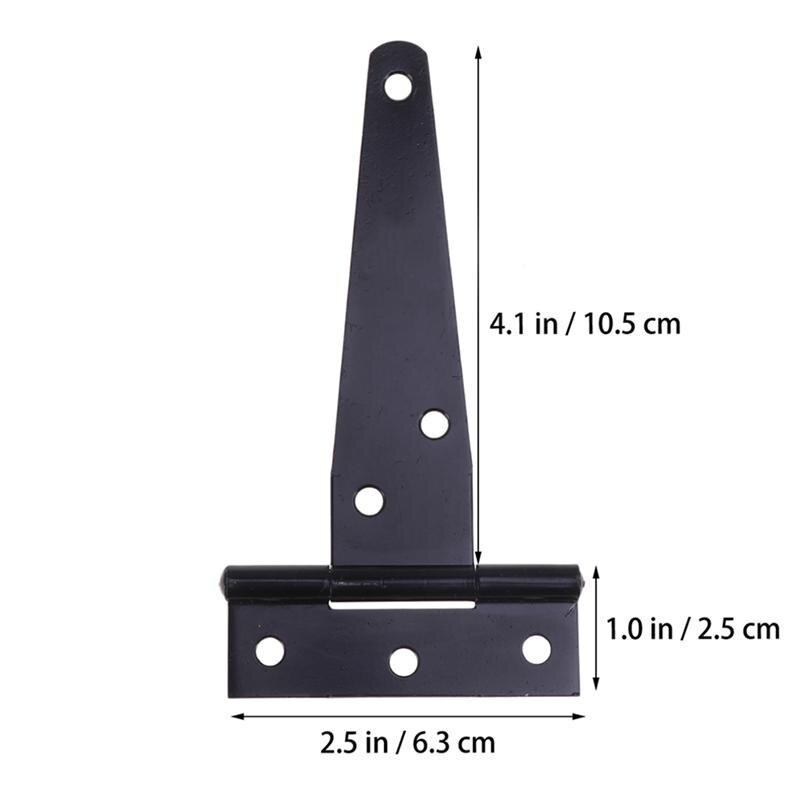 24PCS 4Inches Triangle Hinges Sturdy T Shaped Hinges Multi-purpose Door Gates Hinges Iron Gate Strap Hinge Light Duty Shed Hinge