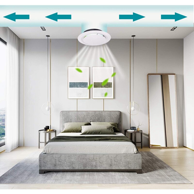 8 Inch Air Vent Covers, ABS Adjustable Soffit Vent, Round Ceiling Diffuser For Exhaust Fan, Inline Duct Fan, Bathroom