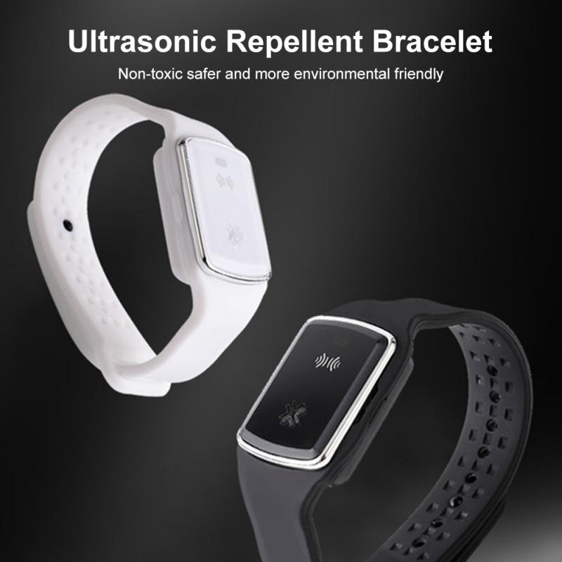 Ultraääni hyttyskarkotin rannerengas usb ladattava  ip67 vedenpitävä ranneke anti hyönteisten anti hyttyskarkotteet katsella