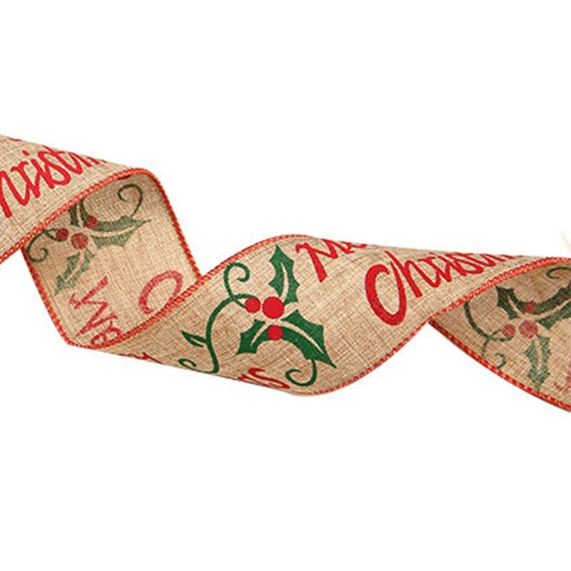 10 rolek rustykalna juta świąteczna wstążka z kreskówkowym łoś nadruk płatek śniegu dla majsterkowiczów prezent rzemiosła zawijanie dekoracje na choinkę: 3