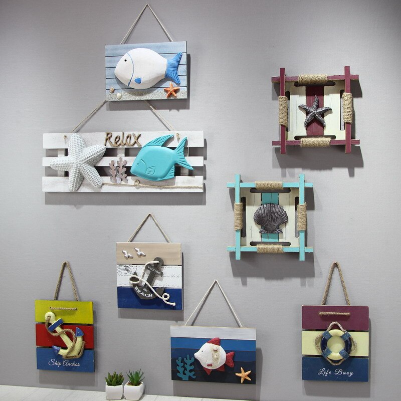 Mediterranean Retro Distressed Ship Listing Theme Bar Restaurant Ocean Hanging Decoration and Wall Decor