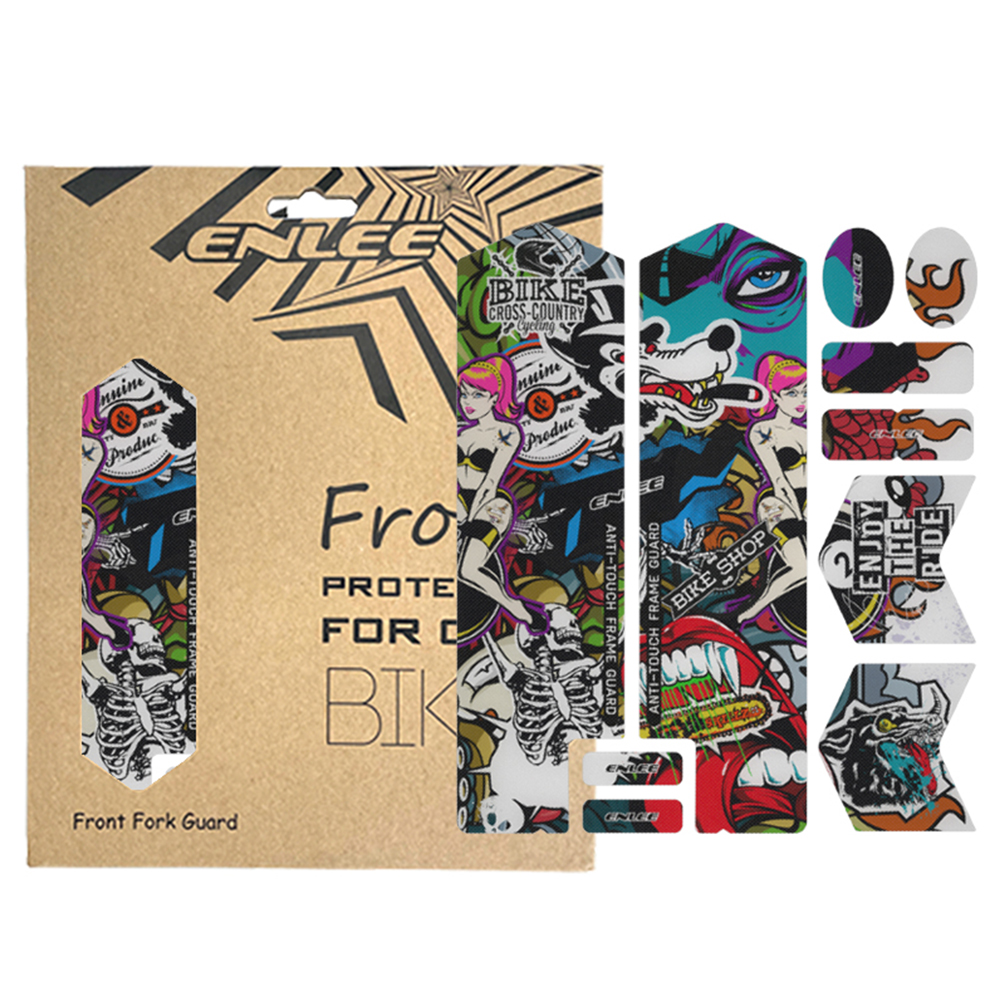 3d Mtb Fiets Frame Beschermer Krasbestendige Verwijderbare Sticker Weg Fiets Paster Beschermhoes Fiets Voorvork Sticker: WHITE