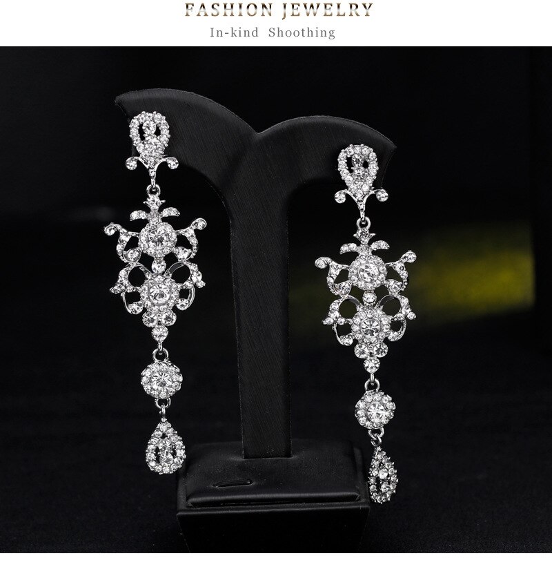Crystal Zirkoon Wedding Oorbellen Voor Vrouwen Koreaanse Mode Strass Bridal Lange Dangle Oorbellen Sieraden BA050: BA188