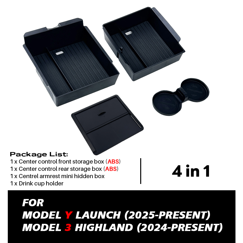 Pour Tesla modèle Y lancement 2025 modèle 3 Highland 2024 Console centrale étui de rangement pour lunettes accoudoir boîte de rangement supérieure: green