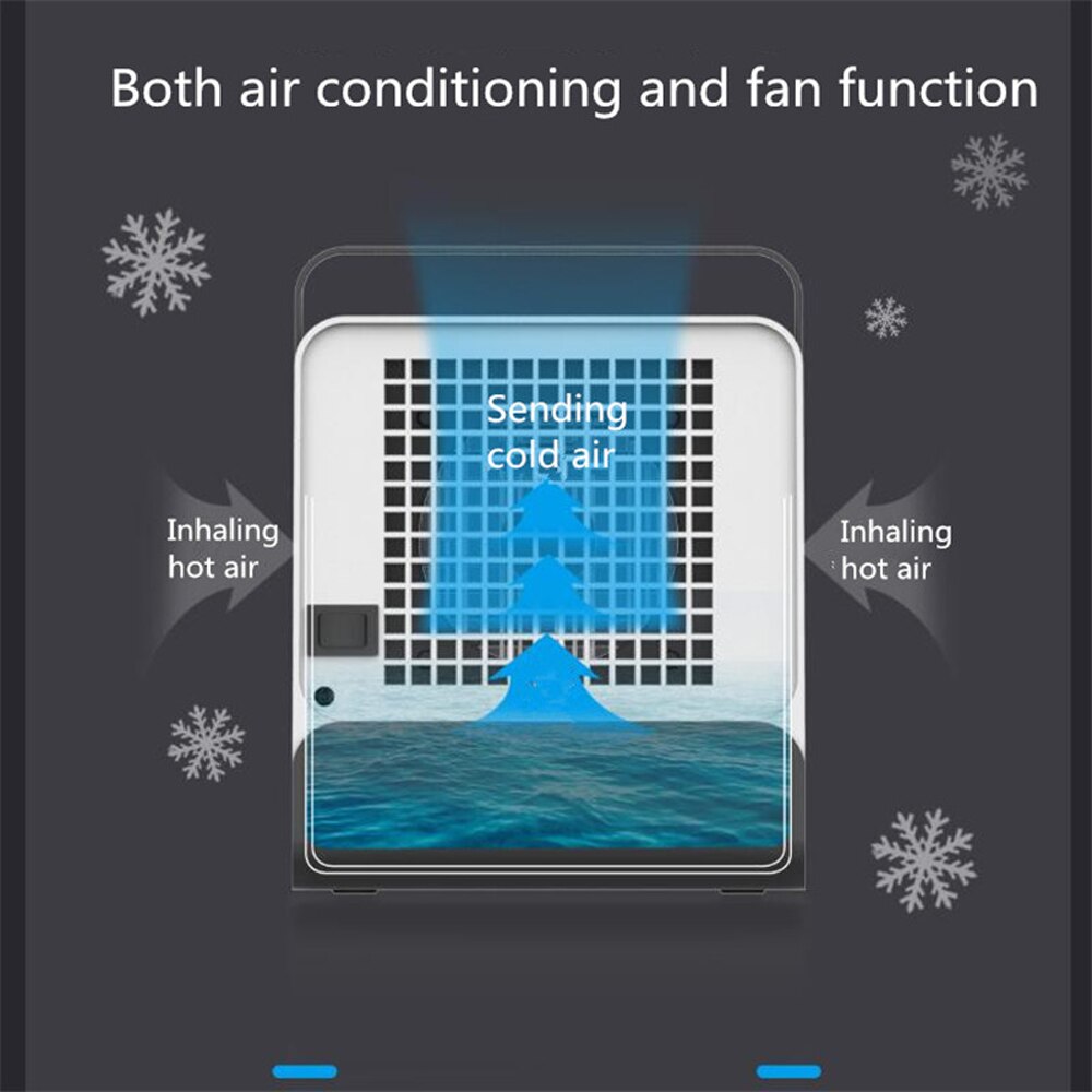 USB Mini Portable Air Conditioner Conditioning Humidifier Purifier Light Desktop Air Cooling Fan Air Cooler Fan for Office Home