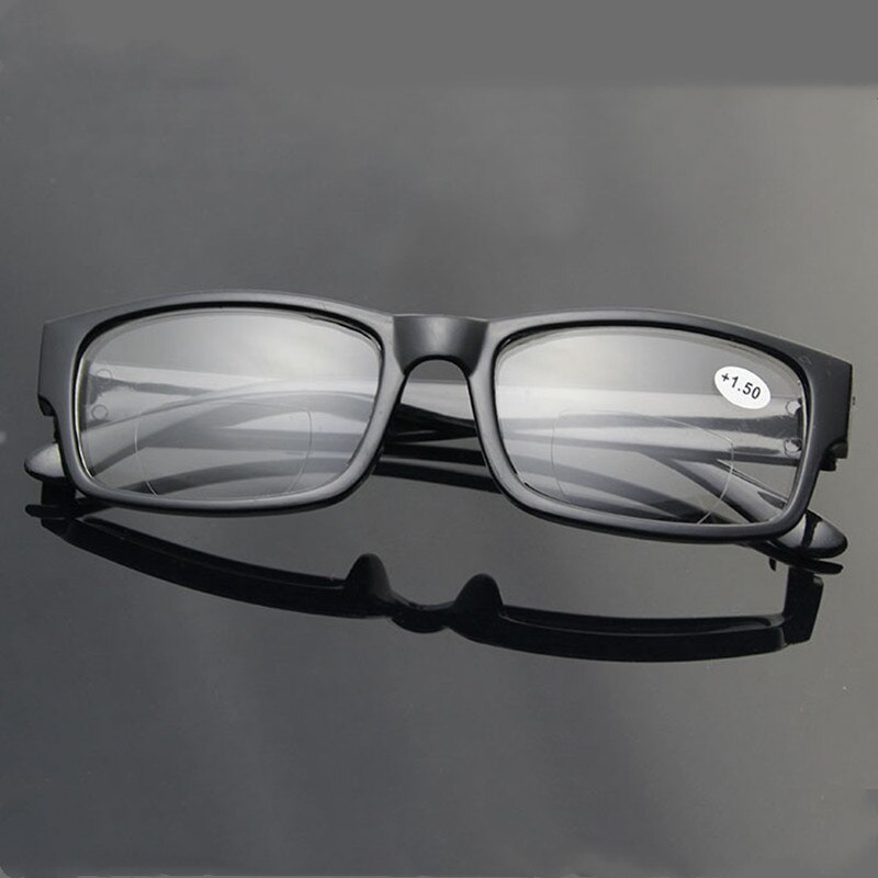 Gafas de lectura bifocales para hombre y mujer, lentes de plástico para presbicia, ligeras, Mini, negras, multifocales progresivas,