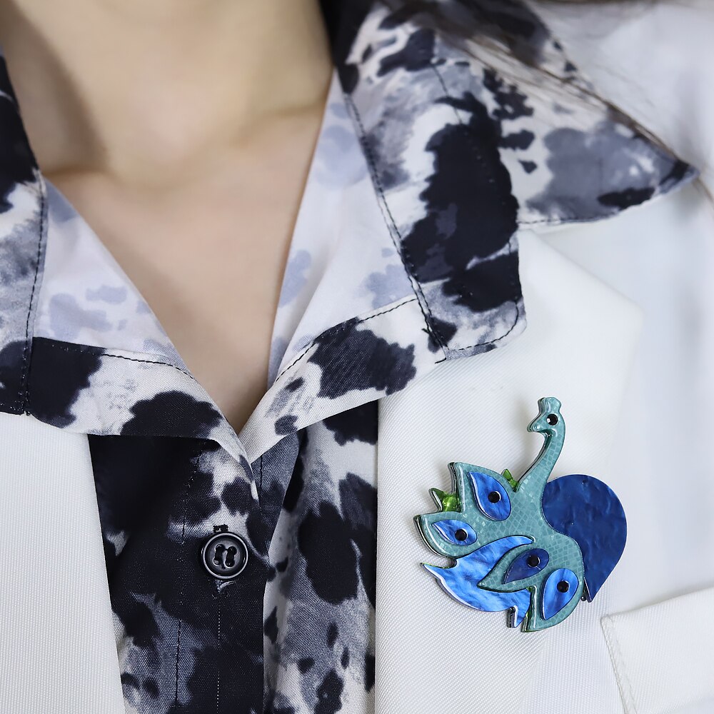 Acryl-pfauenbroschen für damen und mädchen, tierbrosche, anstecknadel, luxus-abzeichen, schmuck für hochzeitsfeiern